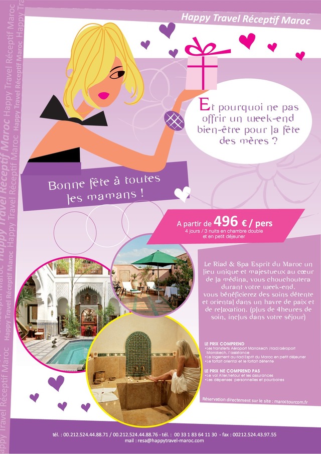 HAPPY TRAVEL MAROC :OFFRE SPÉCIALE FÊTE DES MÈRES HAPPY TRAVEL MAROC :OFFRE SPÉCIALE FÊTE DES MÈRES