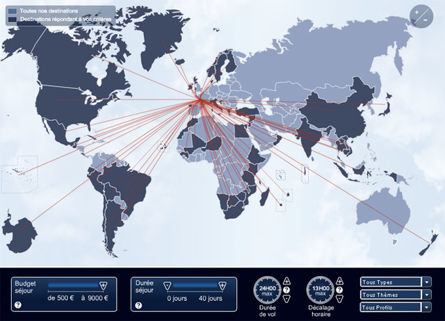 Comptoir des Voyages lance une mappemonde interactive vers ses destinations