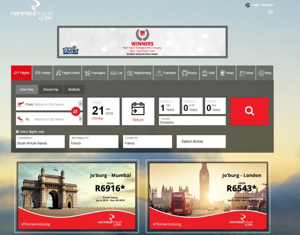 Basée en Afrique du Sud, Rennies Travel est spécialisée dans les voyages d’affaires, de groupe, de loisirs et les technologies du voyage, intégrée au groupe Bidvest - DR : Capture d'écran Rennies Travel Basée en Afrique du Sud, Rennies Travel est spécialisée dans les voyages d’affaires, de groupe, de loisirs et les technologies du voyage, intégrée au groupe Bidvest - DR : Capture d'écran Rennies Travel