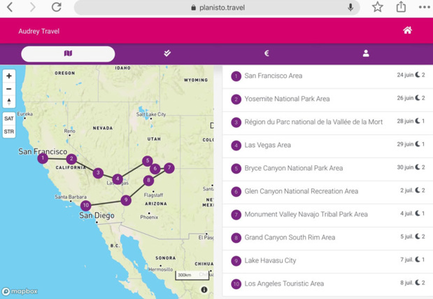 Exemple d'itinéraire sur Planisto Exemple d'itinéraire sur Planisto