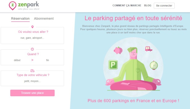 Zenpark propose une solution de parking partagé - DR Capture écran Zenpark propose une solution de parking partagé - DR Capture écran