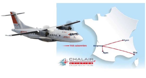 Été 2019 : Chalair desservira Nice et Lyon depuis Agen et Bergerac Été 2019 : Chalair desservira Nice et Lyon depuis Agen et Bergerac