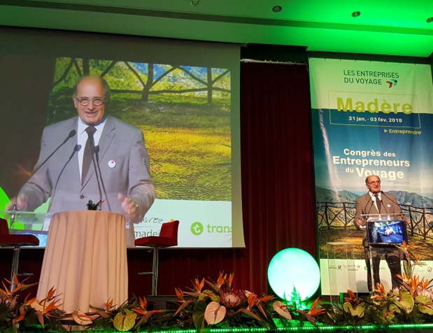 Jean-Pierre Mas président des Entreprises du Voyage lors de l'ouverture du Congrès à Madère - Photo CE Jean-Pierre Mas président des Entreprises du Voyage lors de l'ouverture du Congrès à Madère - Photo CE