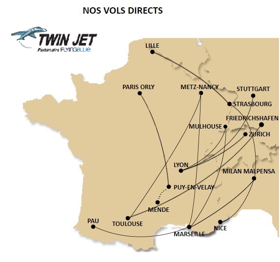 Twin Jet relie Strasbourg à Milan
