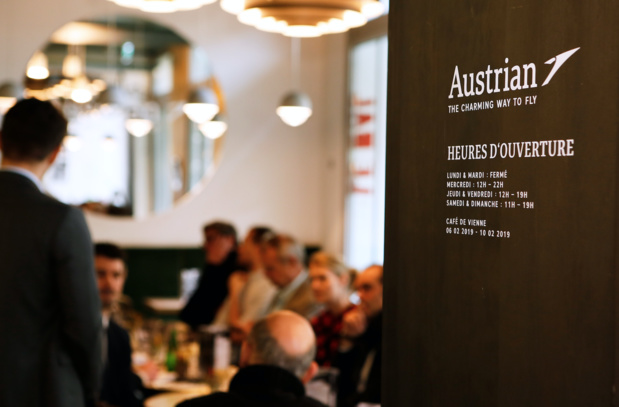 Le Café Viennois d'Austrian Airlines, au 6 impasse de la Défense à Paris © Pierre-Jean Moulis Le Café Viennois d'Austrian Airlines, au 6 impasse de la Défense à Paris © Pierre-Jean Moulis