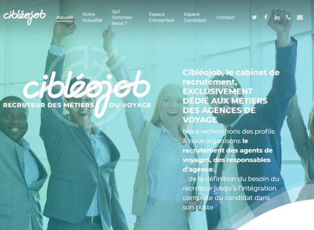 Lancé en janvier 2019, Cibleojob est un cabinet de recrutement dédié aux agents de voyages. - Cibleojob