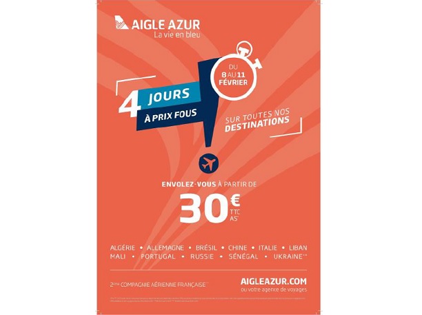 Aigle Azur casse ses prix jusqu'au 11 février 2019 - Crédit photo : Aigle Azur