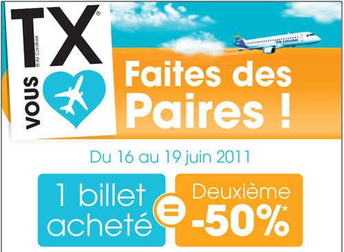 Air Caraïbes propose le deuxième billet à moitié prix Air Caraïbes propose le deuxième billet à moitié prix