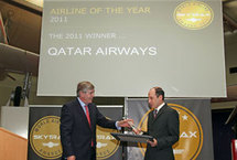 Qatar Airways a été nommée ''Compagnie aérienne de l'année'' 2011 par les Skytrax World Airline Awards - DR : Qatar Airways