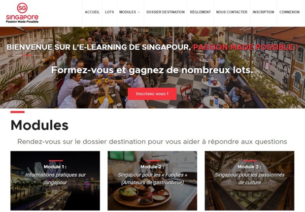 Le nouvel e-learning de Singapour est ouvert aux agents de voyages - DR Capture écran Le nouvel e-learning de Singapour est ouvert aux agents de voyages - DR Capture écran