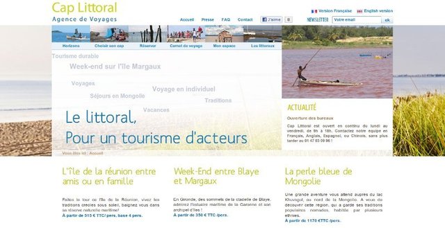 Après la mer, le site internet de Cap Littoral proposera très prochainement une offre sur le désert Après la mer, le site internet de Cap Littoral proposera très prochainement une offre sur le désert