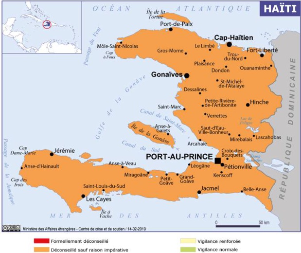 La carte de sécurité publiée par le Quai d'Orsay - DR La carte de sécurité publiée par le Quai d'Orsay - DR