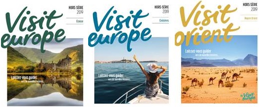 Les 3 mini-brochures éditées par Visit Europe - DR Les 3 mini-brochures éditées par Visit Europe - DR