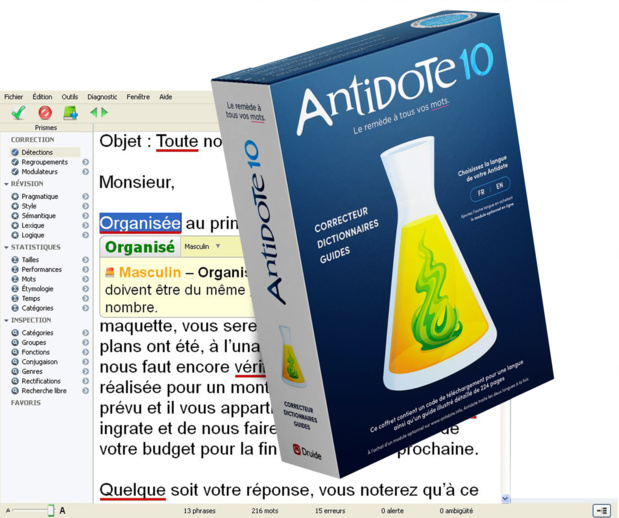 Antidote s'intègre automatiquement à de nombreux logiciels, à commencer par Word. Antidote s'intègre automatiquement à de nombreux logiciels, à commencer par Word.