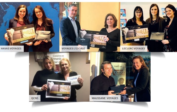 Les agences Havas Voyages Foch (Nancy), Selectour Maussane Voyages (Maussane-les-Alpilles), Leclerc Voyages Blois, QCNS (Monaco) et Selectour Voyages L'Escale (Issy-les-Moulineaux) ont réalisé le plus de ventes - DR : CroisiEurope Les agences Havas Voyages Foch (Nancy), Selectour Maussane Voyages (Maussane-les-Alpilles), Leclerc Voyages Blois, QCNS (Monaco) et Selectour Voyages L'Escale (Issy-les-Moulineaux) ont réalisé le plus de ventes - DR : CroisiEurope