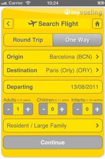 Vueling lance son application iPhone