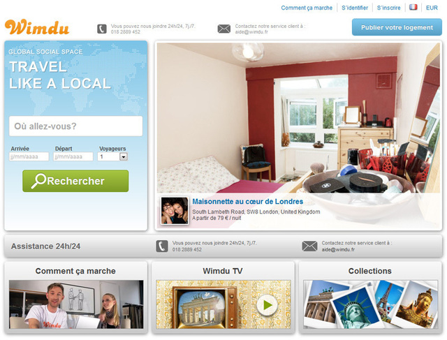 Wimdu est une plateforme en ligne sur laquelle des particuliers, propriétaires ou locataires, peuvent louer leur logement.