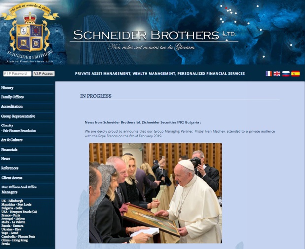 Ivan Machev, associé de Schneider Brothers, est-il venu se confesser ? Ou peut-être demander un appui suite aux différentes plaintes auxquelles la compagnie est confrontée... - DR : Capture d'écran Schneider Brothers Ivan Machev, associé de Schneider Brothers, est-il venu se confesser ? Ou peut-être demander un appui suite aux différentes plaintes auxquelles la compagnie est confrontée... - DR : Capture d'écran Schneider Brothers