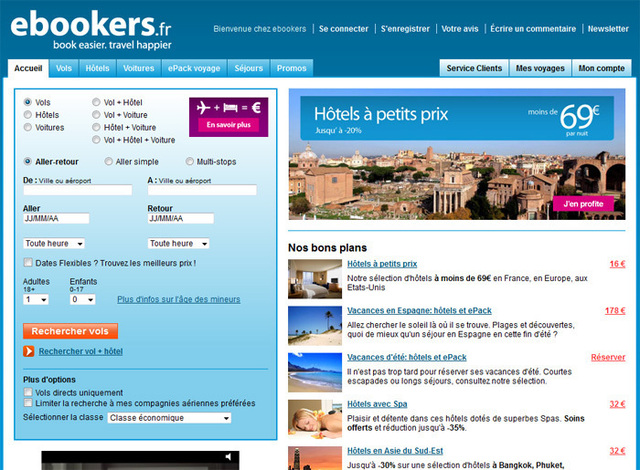 ebookers : les vols secs, les nuitées et le package dynamique en hausse cet été