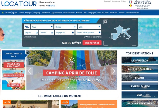 Locatour : vacances de Pâques et Ponts de mai représentent 29% des ventes France