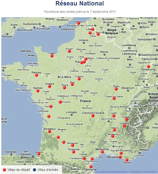 Le réseau d'Eurolines