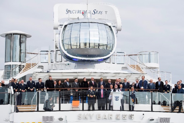 La cérémonie de livraison du Spectrum of the Seas a eu lieu à Bremerhaven, en Allemagne - Credit: Royal Caribbean International