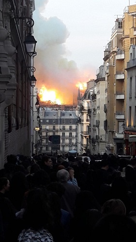 L'incendie de Notre-Dame vu du Panthéon - DR TS