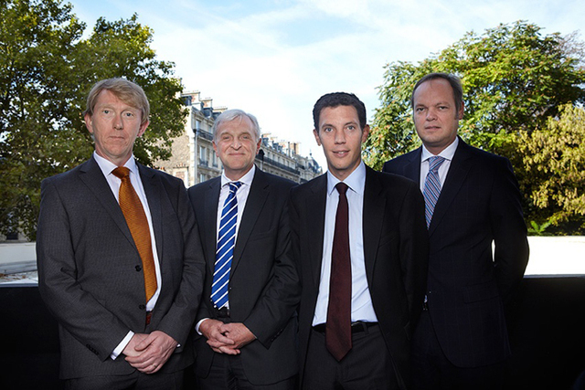 Sur la photo, de gauche à droite : Jan van der Cruysse, porte-parole de Brussels Airport, Herman Carpentier, vice-président commercial Afrique et Amérique du Nord de Brussels Airlines, Franck Gervais, CEO de Thalys International et Emmanuel Menu, vice-président régional pour l'Europe continentale de Jet Airways - DR