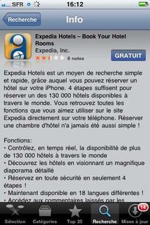 Réservation hôtelière : Expedia lance son application mobile