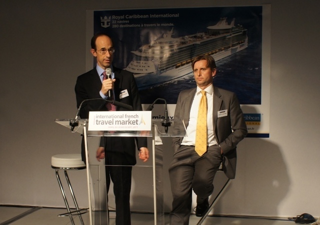 Adam Goldstein, PDT et CEO Worldwide de RCCL et Frédéric Martinez DG France lors de la conférence de presse qui s'est tenue à l'IFTM Top Resa Adam Goldstein, PDT et CEO Worldwide de RCCL et Frédéric Martinez DG France lors de la conférence de presse qui s'est tenue à l'IFTM Top Resa