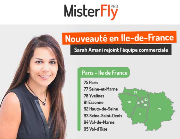 MisterFly Pro : Sarah Amani, nouvelle commerciale Île-de-France