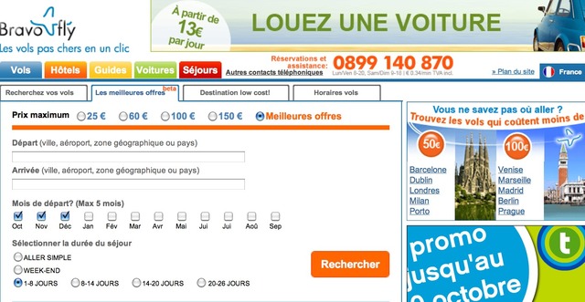 un moteur de recherche aux larges options pour trouver le meilleur tarif