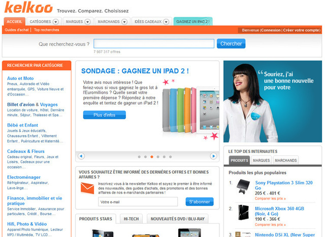 Ce portail est surtout connu en France pour ses pages shopping. Il apparaît en effet dans les cinq premières positions d’une recherche Google pour acheter un frigo, une cafetière, ou un téléphone.