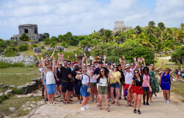 Les participants de l'Échappée Maya 3 à Tulum © Laurie Medina