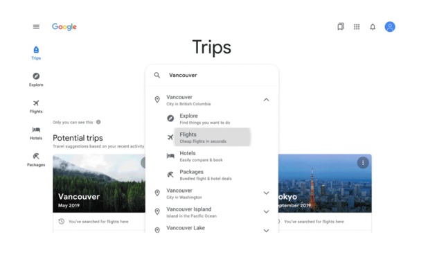Les utilisateurs de Trips par Google pourront réserver les vols et hôtels sur un même portail - Crédit photo : Google Les utilisateurs de Trips par Google pourront réserver les vols et hôtels sur un même portail - Crédit photo : Google