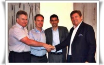 Christian Mazeau, Olivier Kervella, Karim Massoud et Michel-YvesLabbé lors du rachat de Directours par NG en 2008 - DR Christian Mazeau, Olivier Kervella, Karim Massoud et Michel-YvesLabbé lors du rachat de Directours par NG en 2008 - DR