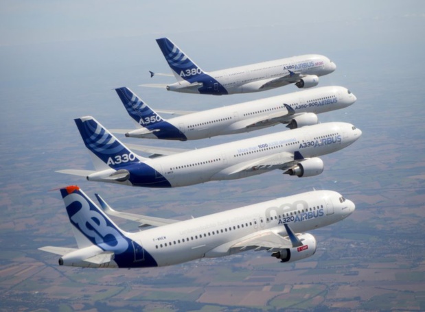 La famille Airbus fêtera son 50e anniversaire dans les airs, mercredi 29 mai © Airbus La famille Airbus fêtera son 50e anniversaire dans les airs, mercredi 29 mai © Airbus