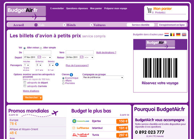 Le site BudgetAir.fr a été lancé par le groupe Travix en France en mars dernier. Photo DR Le site BudgetAir.fr a été lancé par le groupe Travix en France en mars dernier. Photo DR