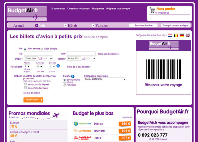 Le site BudgetAir.fr a été lancé par le groupe Travix en France en mars dernier. Photo DR