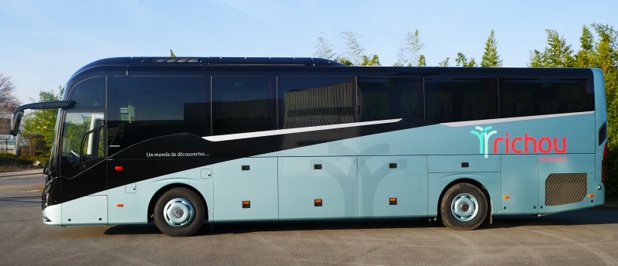 Le tout dernier autocar du groupe, un Volvo 9900 - DR : Richou Voyages Le tout dernier autocar du groupe, un Volvo 9900 - DR : Richou Voyages