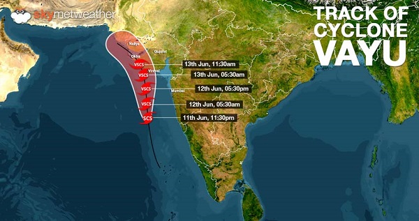 Cyclone Vayu : les autorités indiennes demandent aux touristes de quitter Gujarat - Crédit photo : compte Twitter @skymetwheather