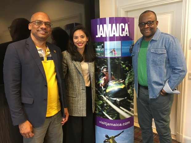 Gregory Shervington, directeur du marché Europe Continentale du Jamaica Tourist Board, Gita Ayudya-Cumbo de l’agence Keys by Indigo et Donovan White, Directeur du Jamaica Tourist Board. - CL