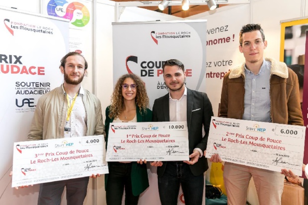 Les 3 lauréats du concours de start-up "coup de pouce" - DR Les 3 lauréats du concours de start-up "coup de pouce" - DR
