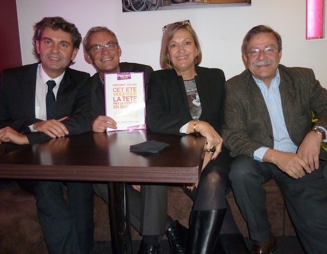 De gauche à droite Serge Laurens directeur marketing communication Fram, Joost Bourlon, PDG Plein Vent, Carole Pellicer directeur général délégué Plein Vent et Antoine Cachin Président de Fram Photo DR MS De gauche à droite Serge Laurens directeur marketing communication Fram, Joost Bourlon, PDG Plein Vent, Carole Pellicer directeur général délégué Plein Vent et Antoine Cachin Président de Fram Photo DR MS