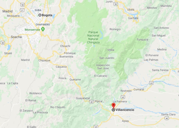 La route entre Bogota et Villavicencio est fermée à la criculation - DR