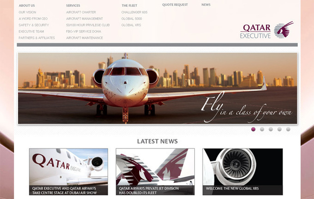 Qatar Airways : le site dédié aux jets privés fait peau neuve Qatar Airways : le site dédié aux jets privés fait peau neuve