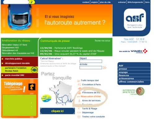 Résa hôtels : partenariat ASF et Bookings sur www.asf.fr Résa hôtels : partenariat ASF et Bookings sur www.asf.fr