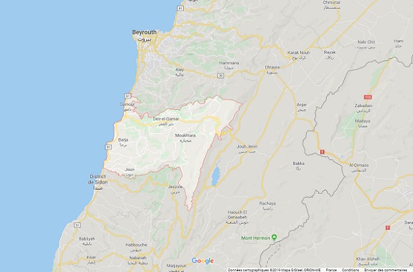 Liban : le Quai d'Orsay déconseille de se rendre dans la région du Chouf - Crédit photo : Google Maps