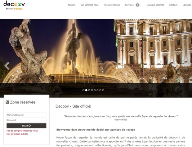 Le nouveau site B2B dédié aux voyages à la carte de Decoov - DR Le nouveau site B2B dédié aux voyages à la carte de Decoov - DR