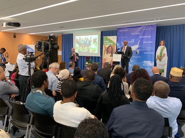 Tewolde GebreMariam, CEO d'Ethiopian Airlines lors de la conférence de presse tenue à l'aéroport Marseille Provence - DR : J.B.